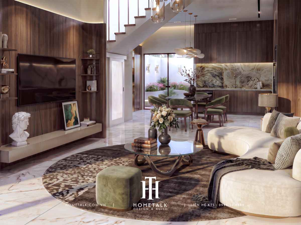 Nha pho lien ke san vuon Posh Gladia Modern Luxury khong gian phong khach