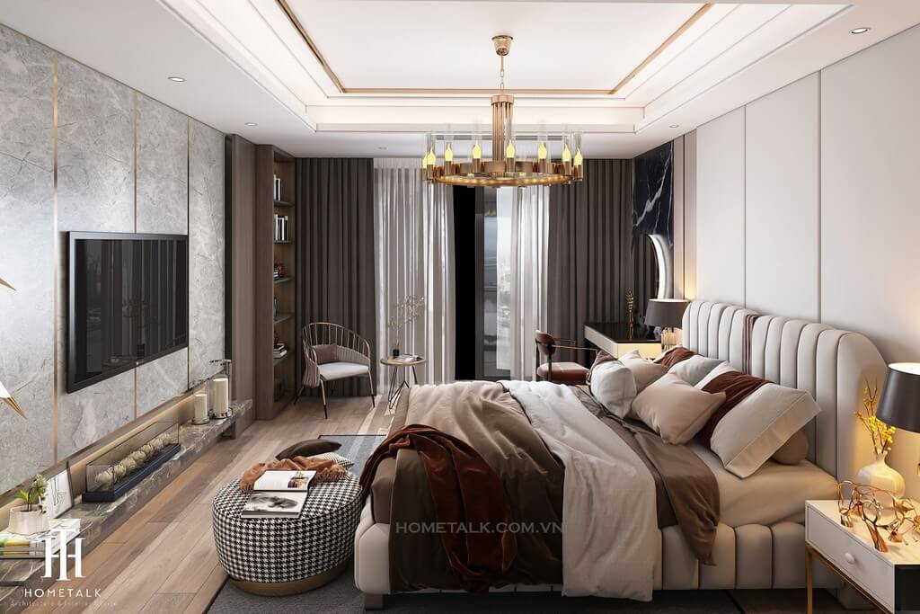 Thiết kế nội thất phòng ngủ mang hơi hướng Luxury