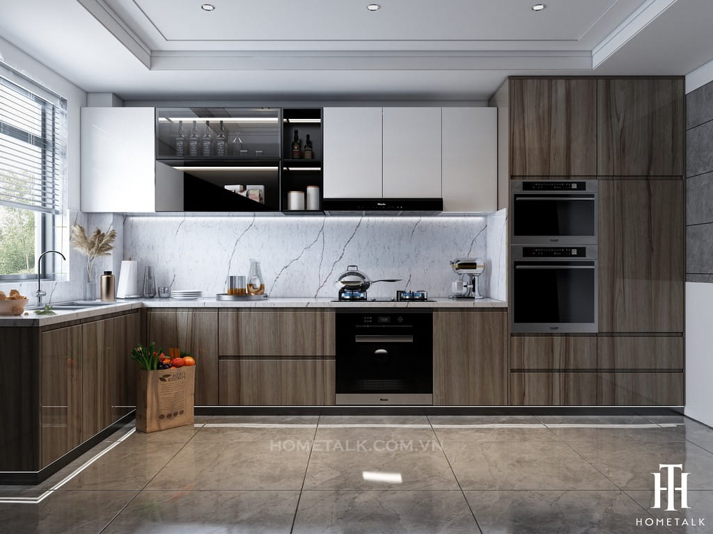 thiết kế nội thất phòng bếp châu Âu