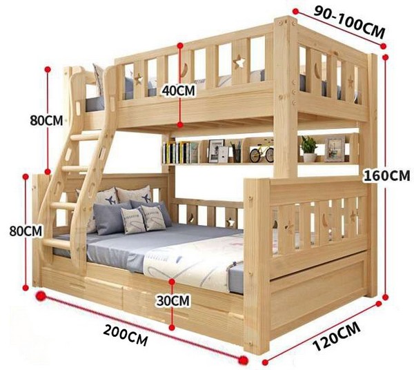 Chiều cao và kích thước giường tầng