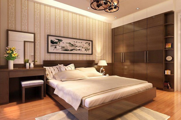 Mặt bằng phòng ngủ master nội thất gỗ công nghiệp