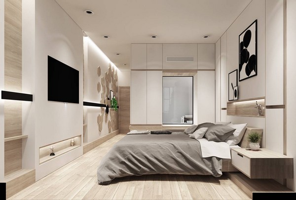 Không gian phòng ngủ thanh lịch, nhẹ nhàng và hiện đại 