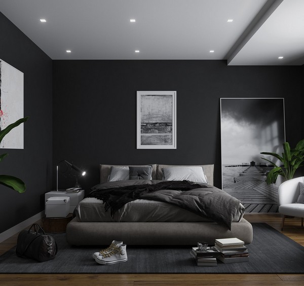 Màu đen - Màu sơn đẹp cho phòng ngủ cá tính