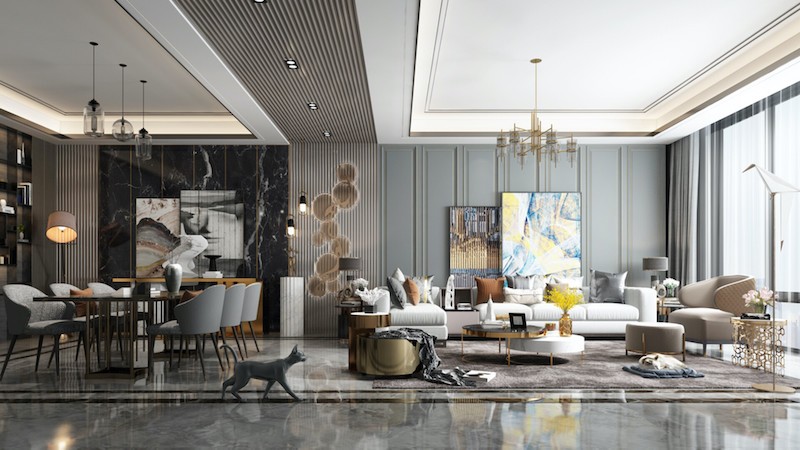 Mẫu thiết kế phòng khách biệt thự tân cổ điển đẹp lộng lẫy – Nội thất An  Phát – Đồng hành cùng mọi công trình!