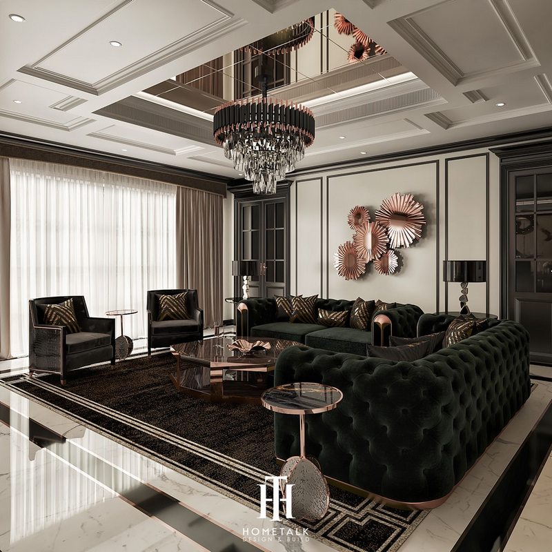 thiết kế nội thất phòng khách luxury