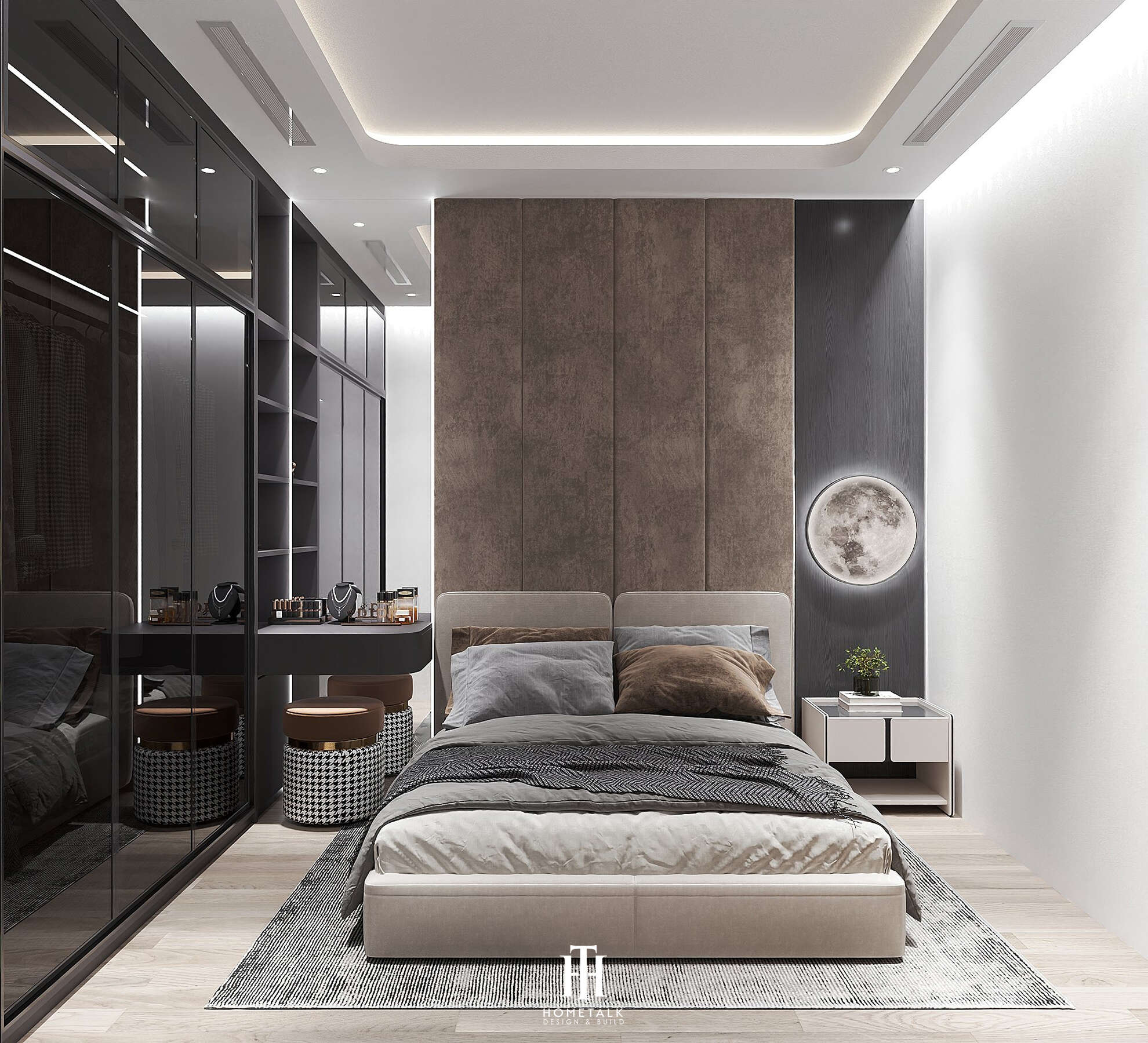 Không gian nghỉ ngơi riêng tư với hệ tủ kính âm tường sang trọng dành cho chuyên gia tại spa