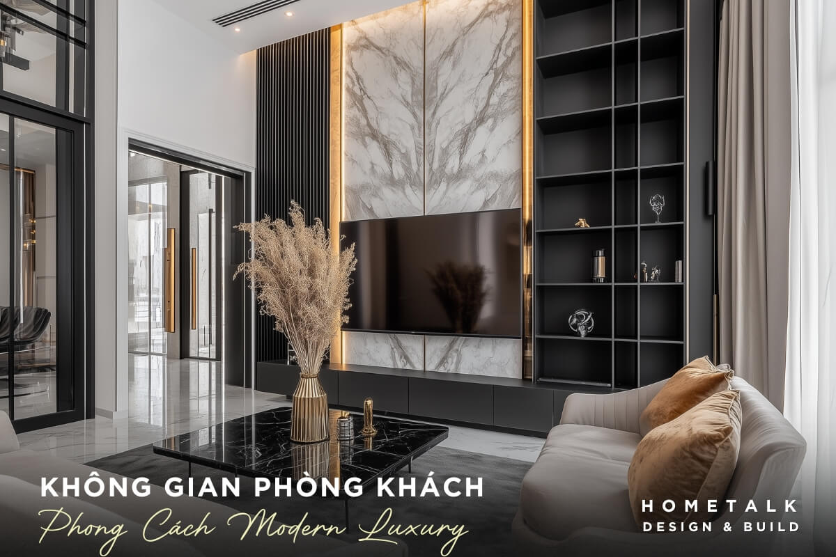 khong gian noi that phong khach duoc thiet ke tien nghi voi cac chi tiet bong bay la diem nhan cho phong cach modern luxury