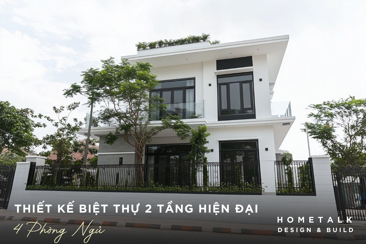 thiet ke 4 phong ngu trong biet thu 2 tang hien dai tien nghi tinh te va cao cap