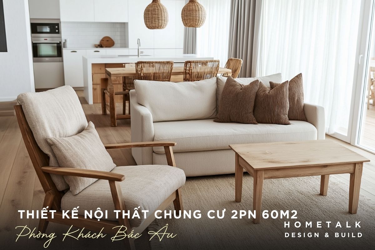 phong khach bac au co bo sofa vai mau kem ket hop ban tra go sang