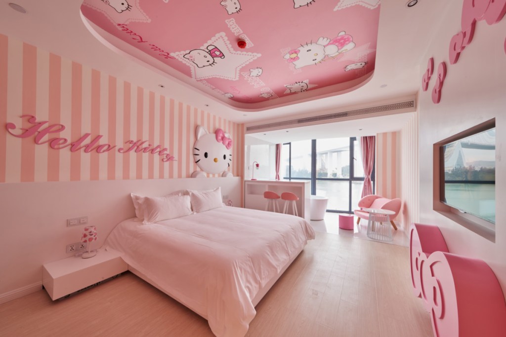 Phòng ngủ Hello Kitty màu hồng
