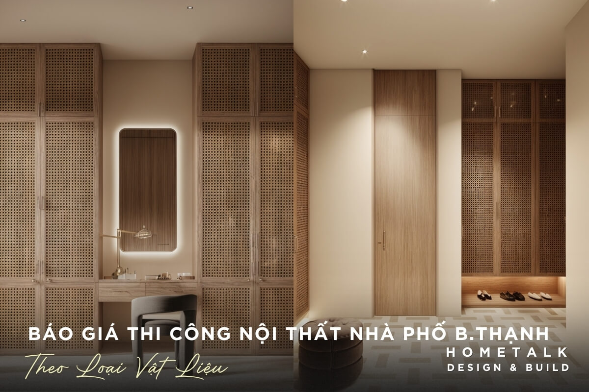 bao gia thi cong theo vat lieu go, may dan, da tu nhien giup khong gian nha pho binh thanh them tinh te va ben vung