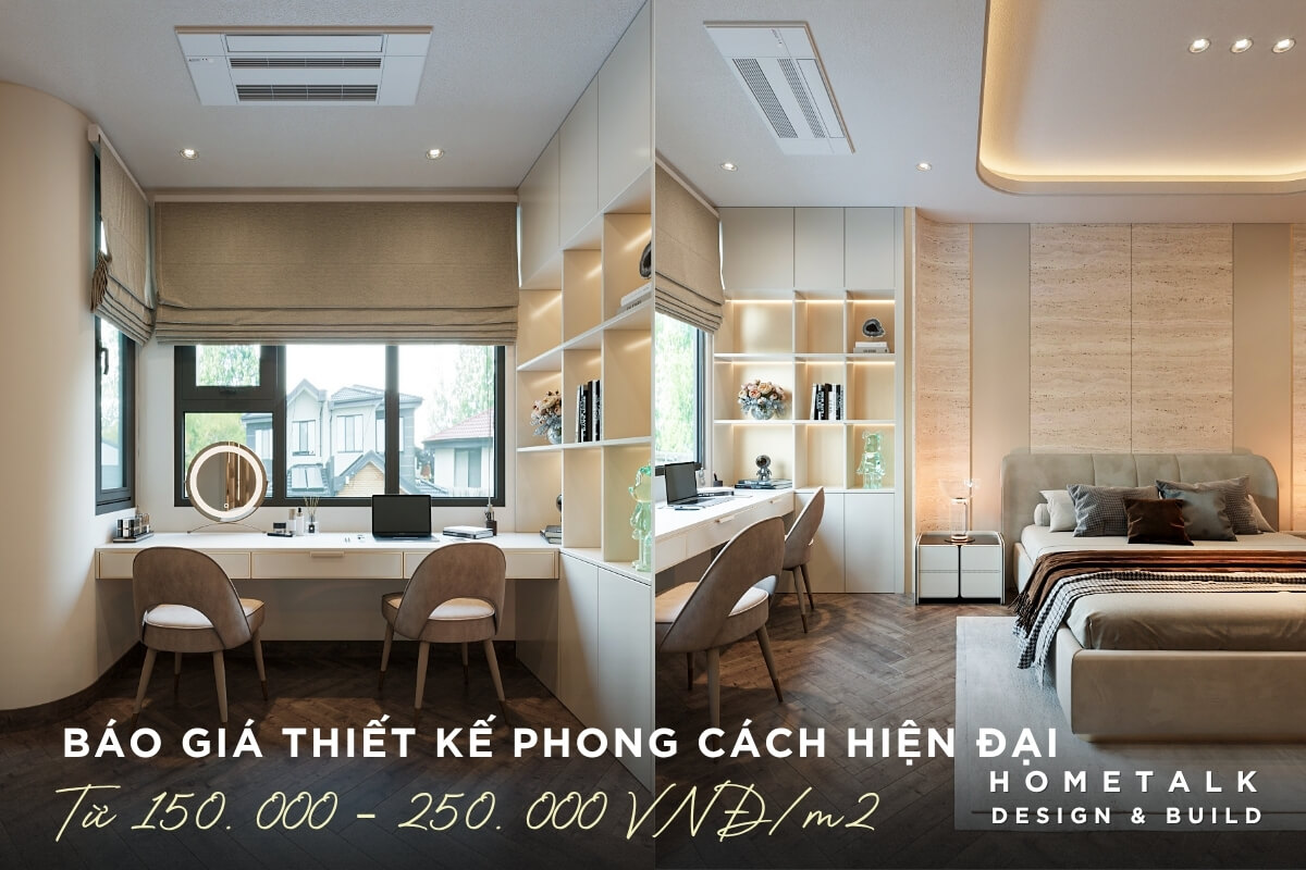 bao gia thiet ke noi that phong cach hien dai voi phong ngu va goc lam viec tien nghi anh sang tu nhien am ap