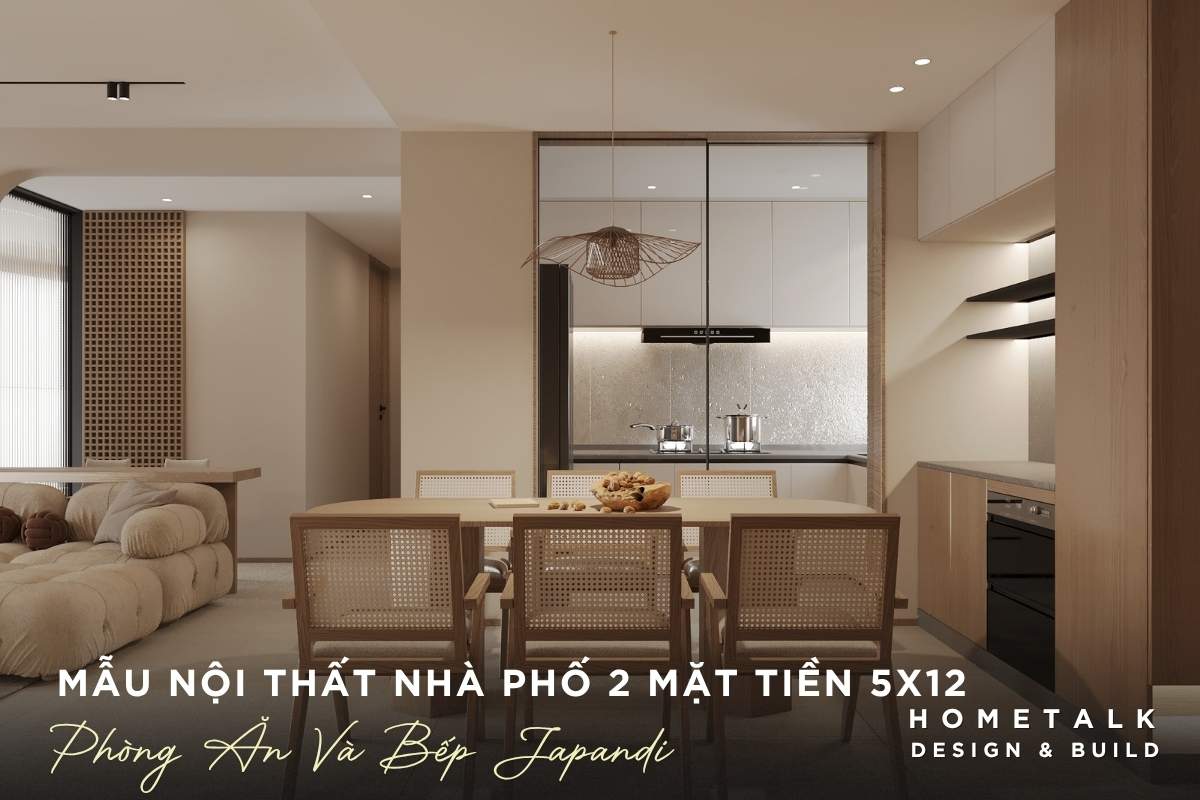 Công ty thiết kế thi công nội thất nhà phố quận 5 TPHCM chuyên nghiệp và uy tín 54 bep duoc thiet ke phong cach japandi dung noi that go va may dan trong nha pho 2 mat tien