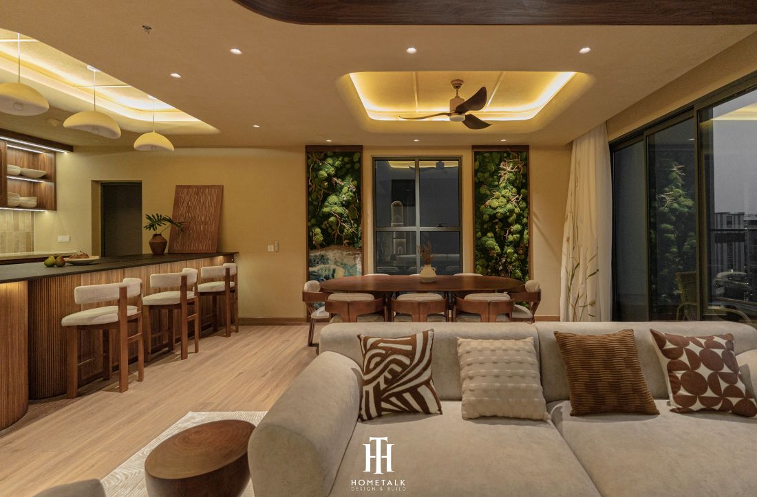 bep va khu vuc an uong noi lien phong khach tao ra khong gian mo thoang dang