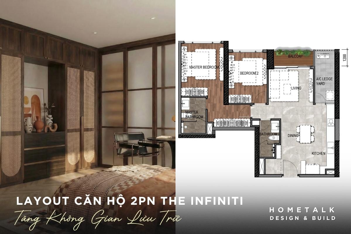 Bố trí căn hộ 2 phòng ngủ The Infiniti có không gian lưu trữ rộng rãi bo tri can ho 2 phong ngu the infiniti co khong gian luu tru rong rai