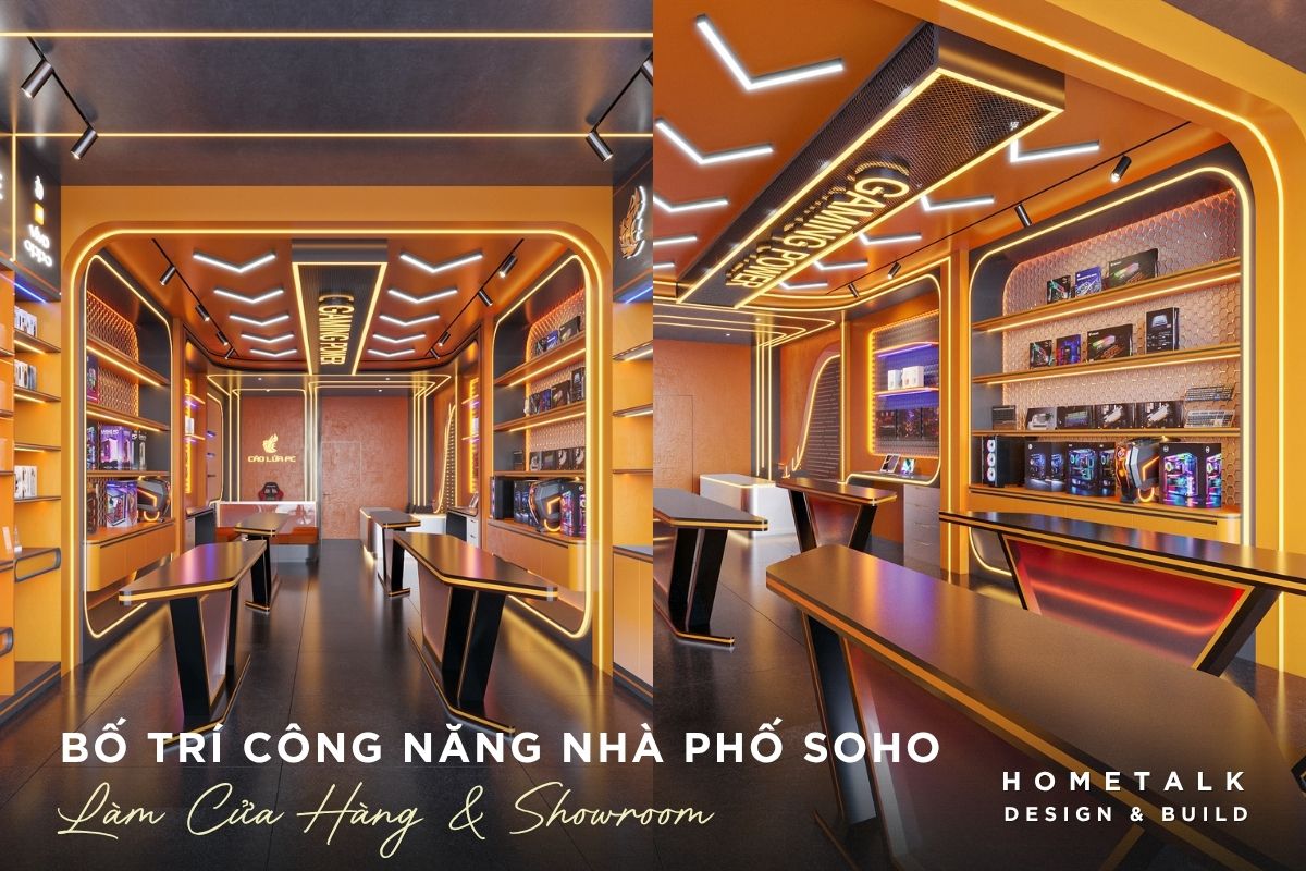 Bố trí công năng nhà phố SOHO làm Showroom, cửa hàng bán sản phẩm bo tri cong nang nha pho soho lam showroom cua hang ban san pham