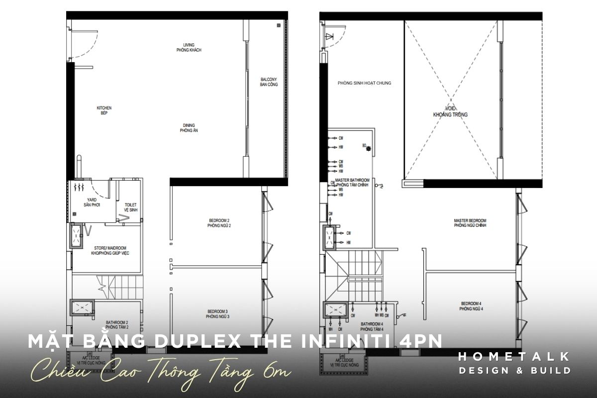 mat bang can ho duplex the infiniti 4pn voi chieu cao thong tang 6m