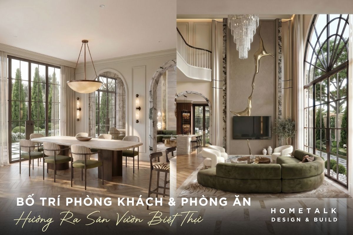 Bố trí phòng ăn, phòng bếp và phòng khách biệt thự hướng ra sân vườn, nhận nhiều ánh sáng bo tri phong an phong bep va phong khach biet thu huong ra san vuon nhan nhieu anh sang