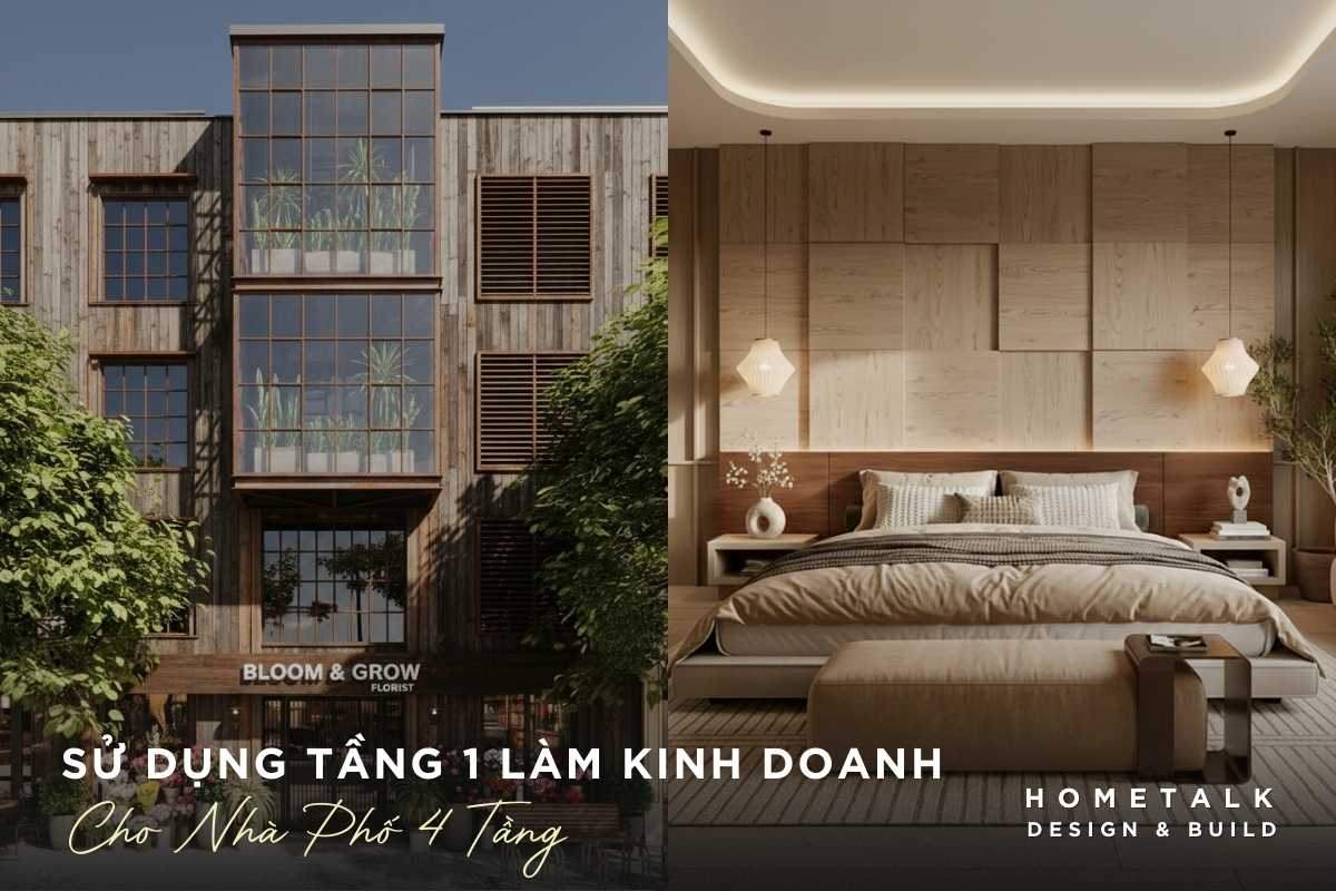 Mẫu nhà phố 4 tầng xu hướng hiện đại, không gian thoáng đãng và tiện nghi 27 bo tri tang 1 va 2 danh tron cho kinh doanh, khu vuc o chi bat dau tu tang 3
