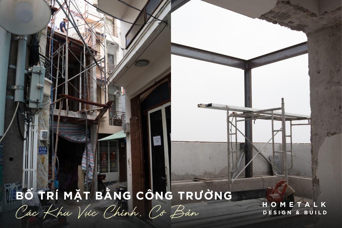 cac khu vuc chinh cho mot cong truong cong trinh xay dung chuan