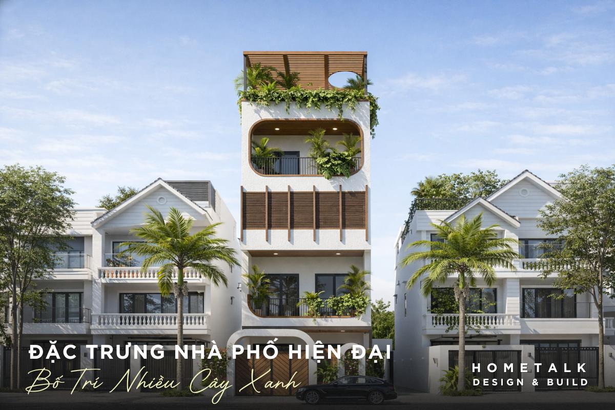 cac mau nha pho hien dai uu tien bo tri cay xanh can bang thi giac