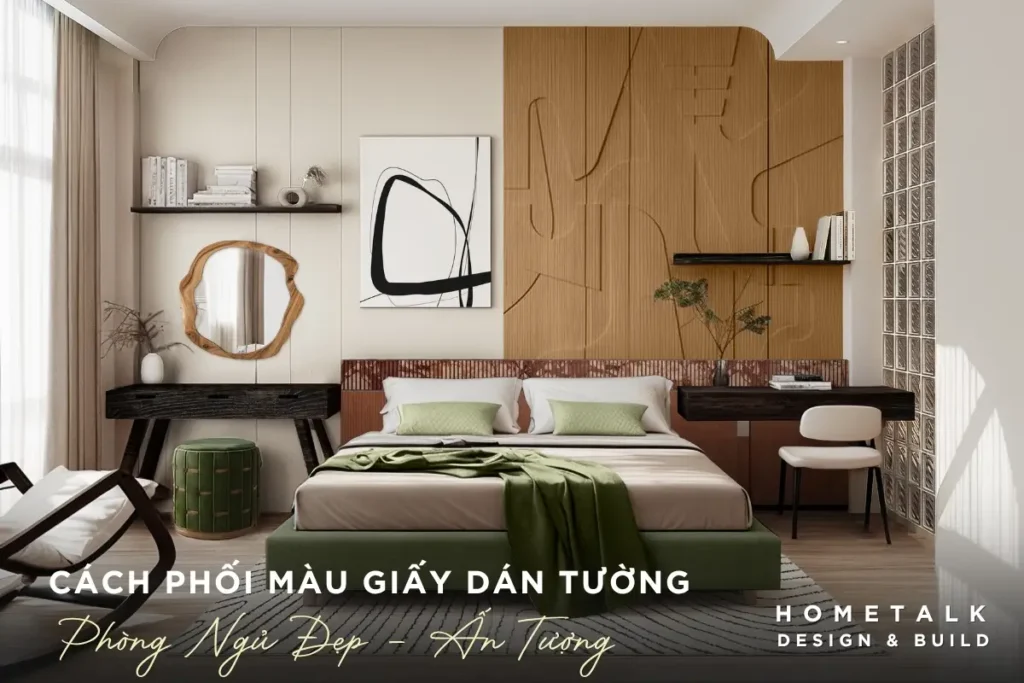 Cách phối màu giấy dán tường phòng ngủ đẹp, ấn tượng 2025 18 cach phoi mau giay dan tuong phong ngu dep, an tuong