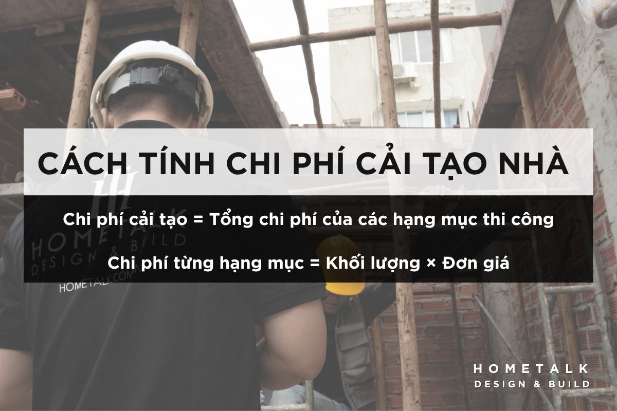 cach tinh chi phi cai tao nha theo cac hang muc thi cong