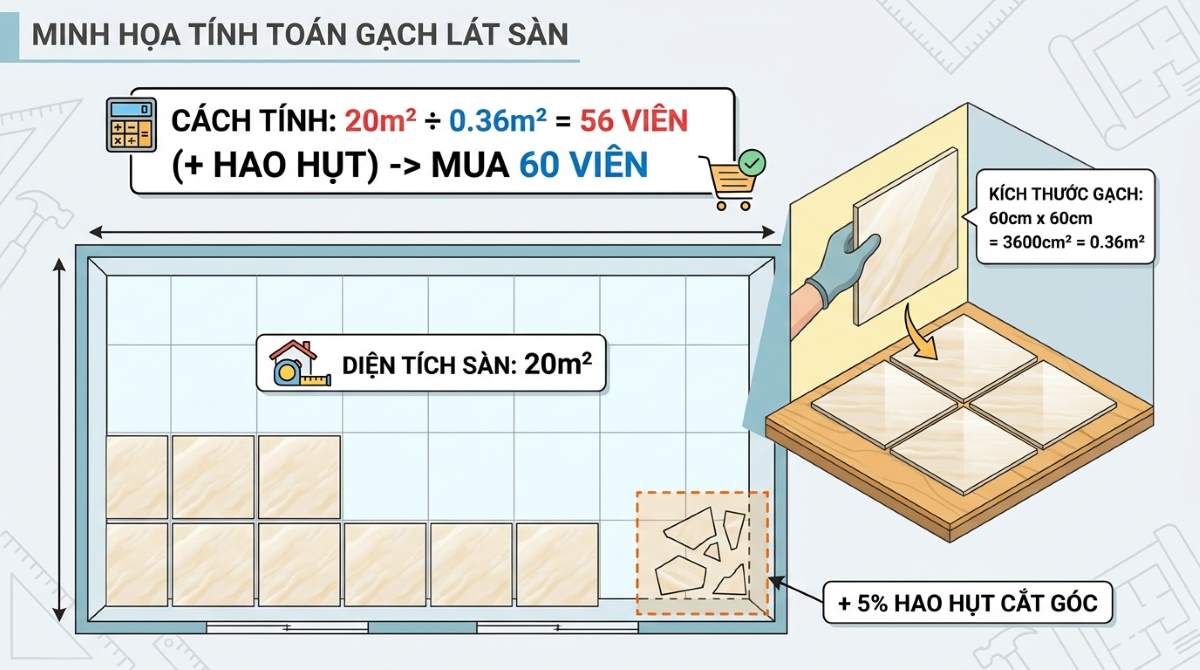 1m2 Bằng Bao Nhiêu cm2? Bảng Đổi & Công Cụ Tính Nhanh 14 So do minh hoa cach doi m2 sang cm2 de tinh chinh xac so luong gach lat nen 60x60