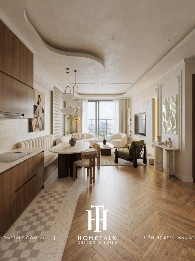 Căn hộ Contemporary mix Wabi Sabi mix Tân cổ điển Dự án Sunshine Sky City 70m2 13 Can ho Bich Ngoc Contemporary mix Wabi Sabi mix Tan co dien Du an Sunshine Sky City 70m2