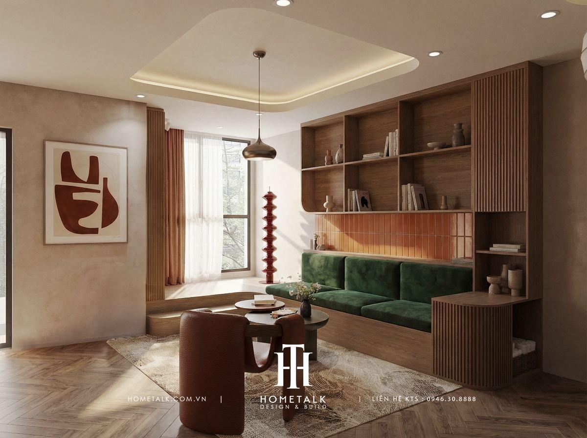 can ho horizon 75m2 phong cach eclectic mix midcentury