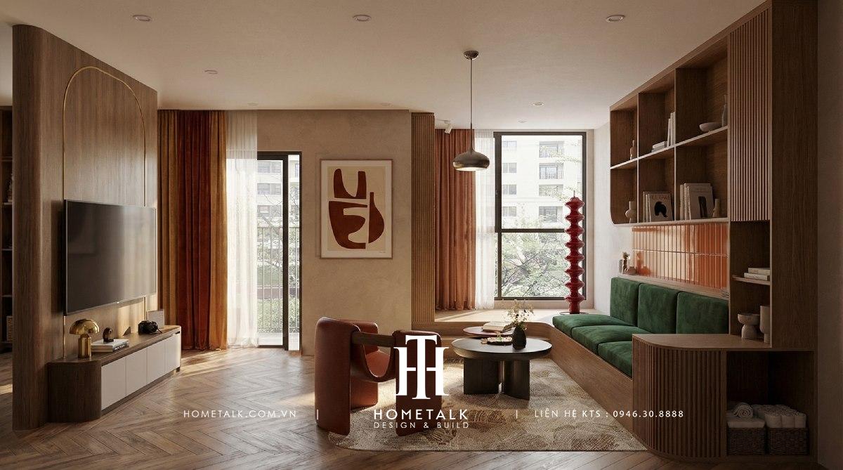 can ho horizon 75m2 phong cach eclectic mix midcentury 4