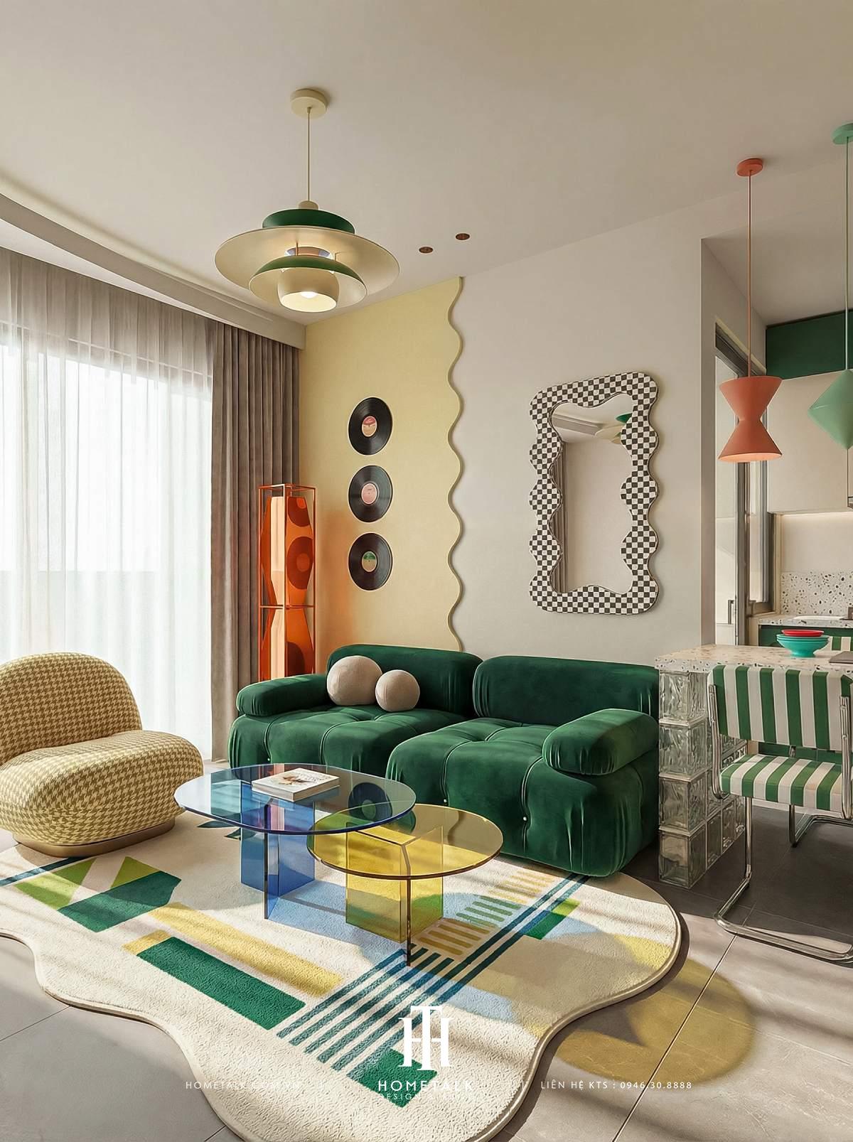 can ho phong cach modern retro delasol quan 4