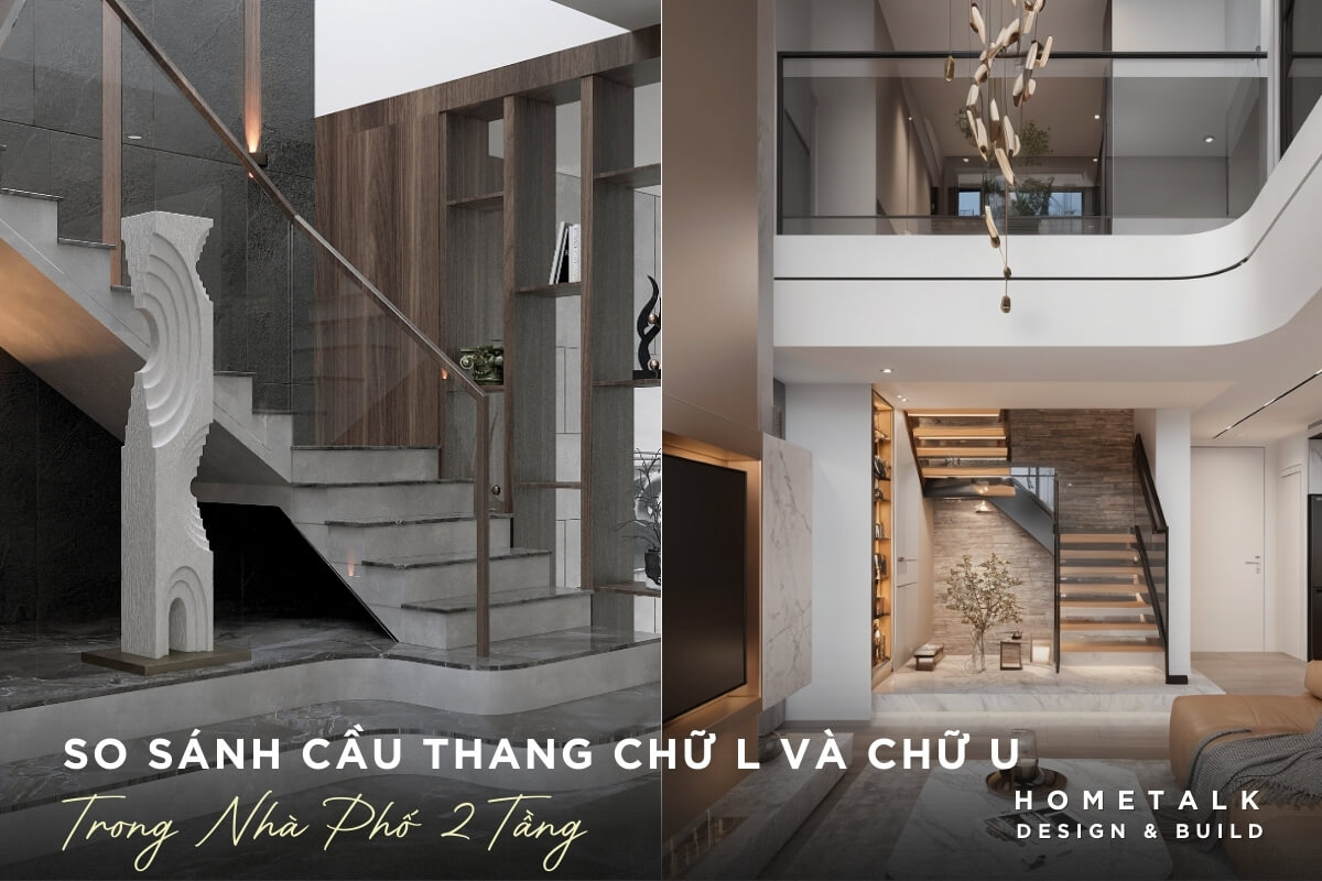 Mẫu nhà phố 2 tầng 13 cau thang chu l hay chu u can chon theo chieu sau nha va thoi quen di chuyen