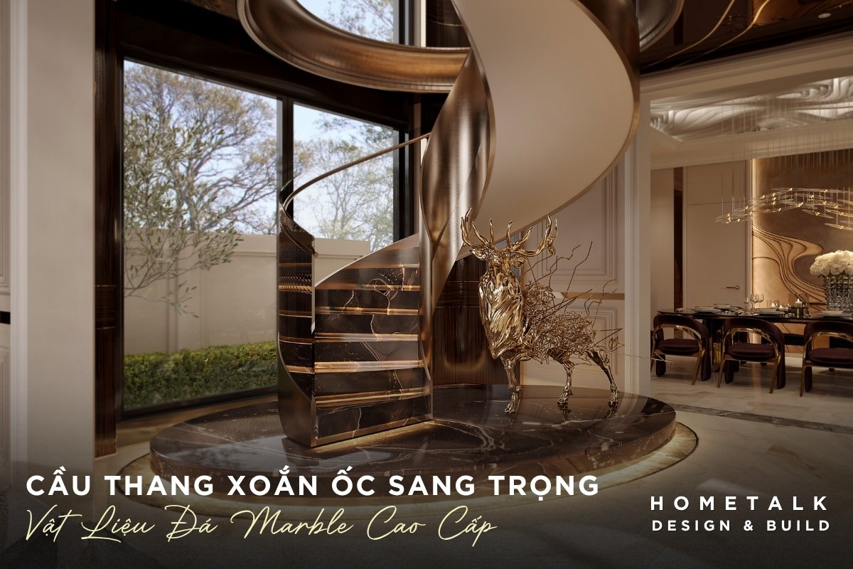 cau thang xoan oc sang trong tu da marble tao an tuong manh trong thiet ke cau thang biet thu