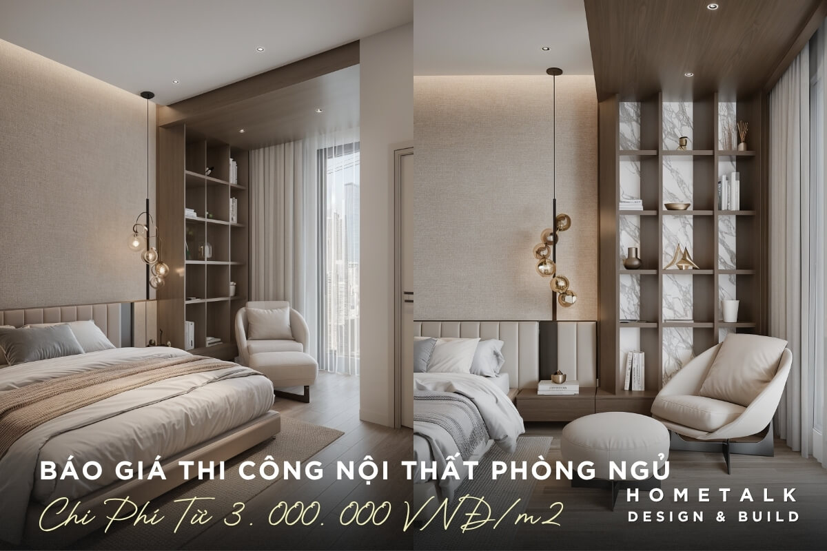 Chi phi thi cong noi that phong ngu voi don gia tu 3.000.000 VND/m2