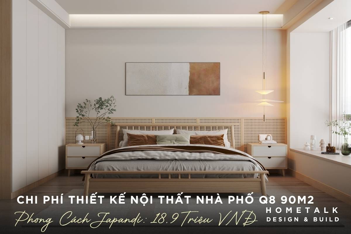 chi phi thiet ke noi that nha pho 90m2 phong cach japandi khoang 18.900.000 VNĐ