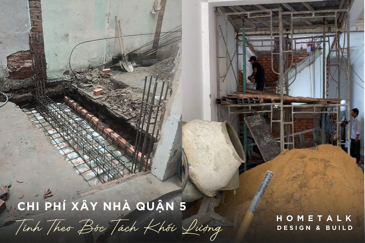 chi phi xay nha quan 5 tinh theo boc tach khoi luong thi cong thuc te