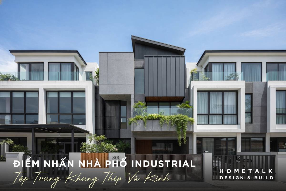 diem nhan cac mat tien nha pho industrial tap trung vao khung thep, kinh va vat lieu tho moc