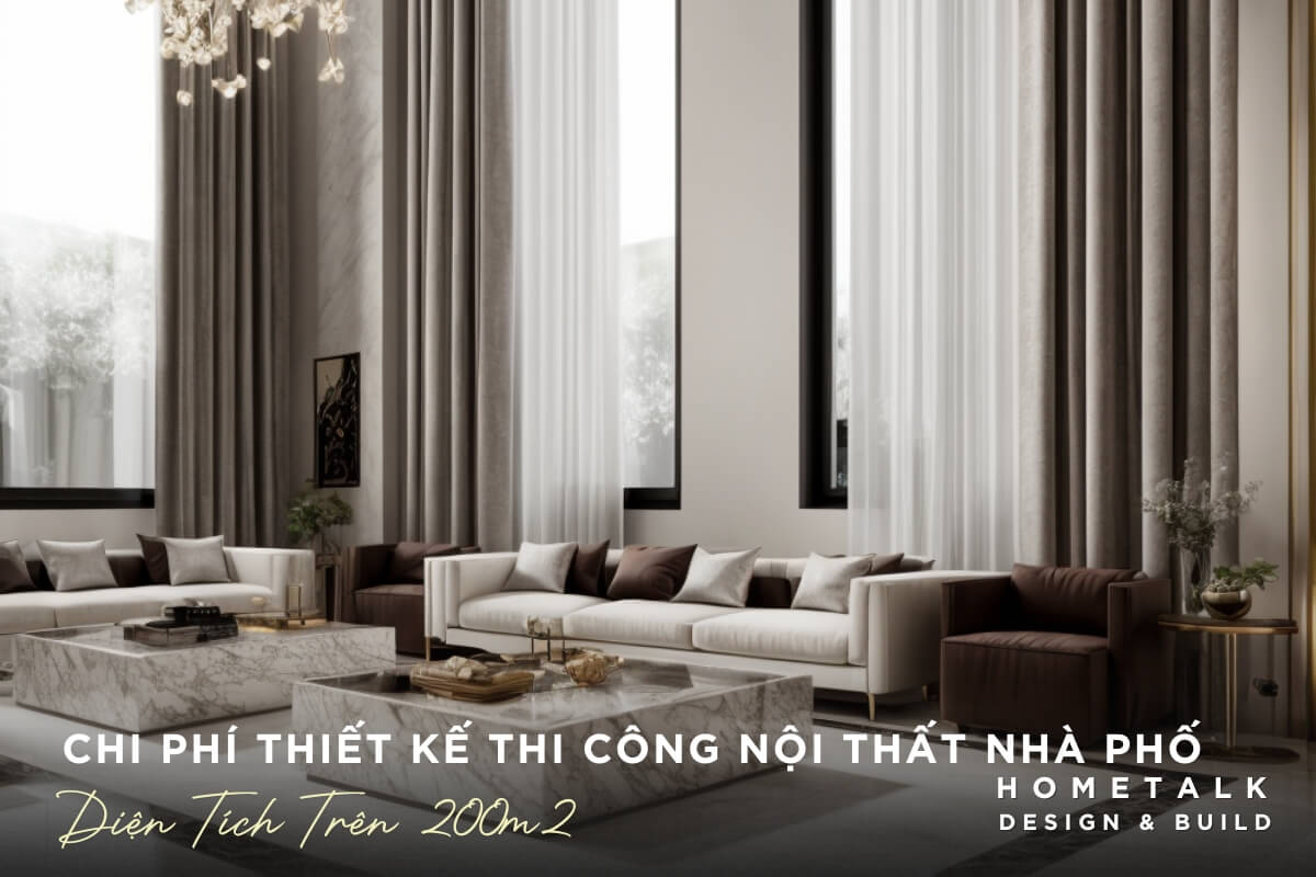 Thiet ke thi cong noi that nha pho Quan 8 tron goi cho khong gian lon su dung vat lieu cao cap