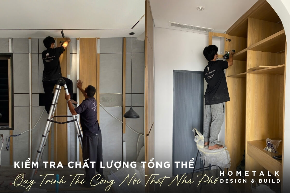 Doi ngu ky thuat cua Hometalk thuc hien kiem tra chat luong tong the truoc khi ban giao cong trinh