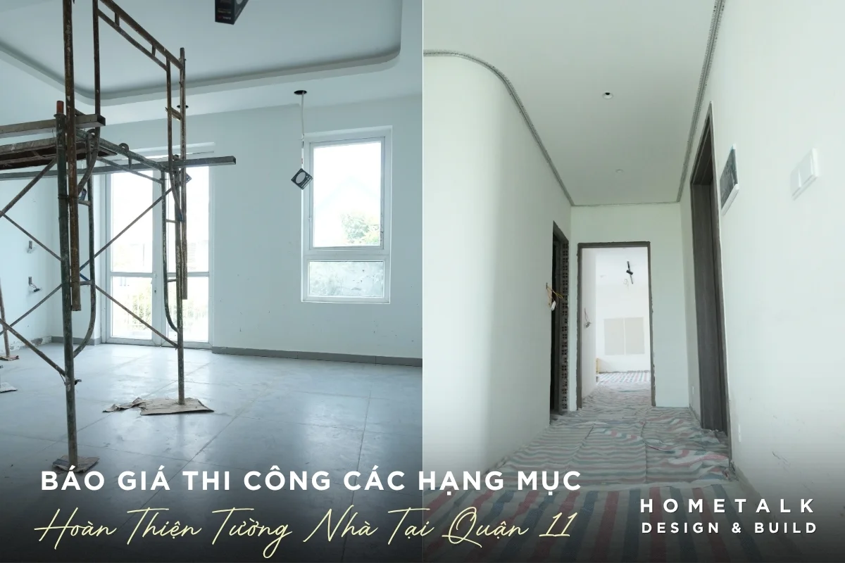 Doi ngu tho Hometalk dang thi cong hoan thien tuong ngoi nha pho quan 11