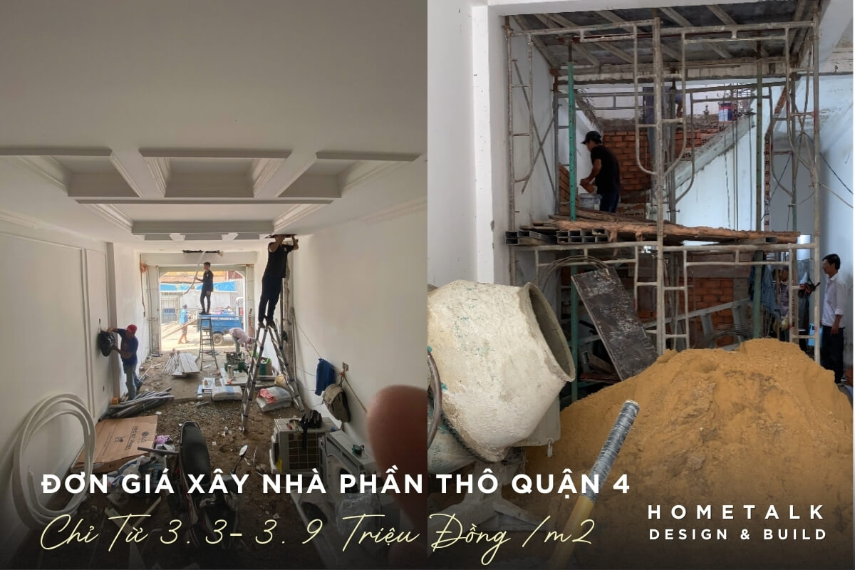 don gia xay nha phan tho quan 4 thi cong nha ong, tran va ket cau