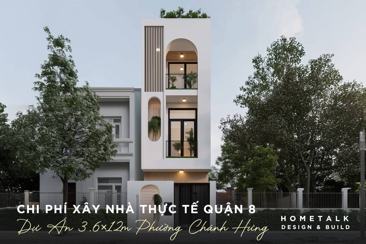 du an nha 3.6×12m su dung gam mau trang chu dao nhan manh bang ban cong giat cap