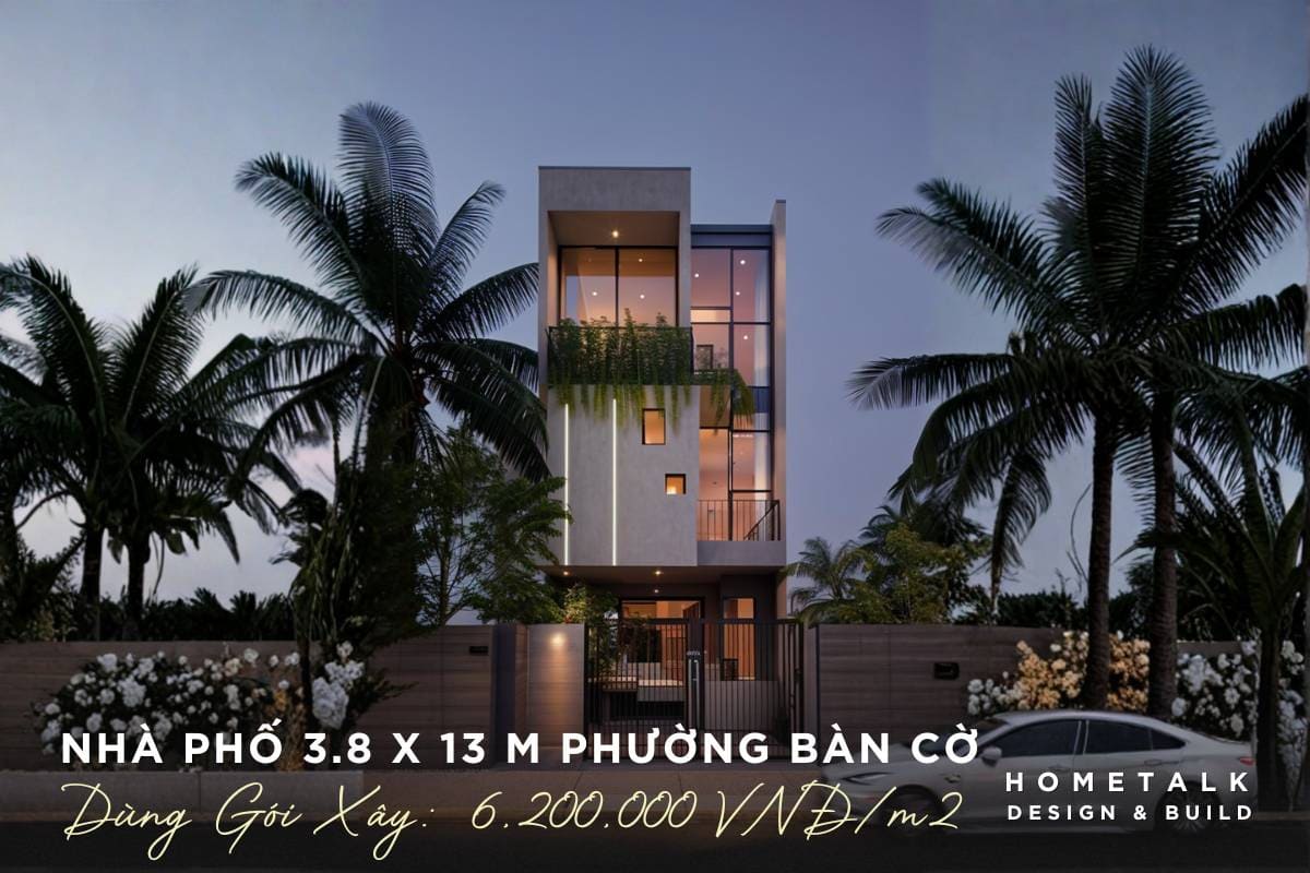 du an xay nha tron goi 3.8 x 13 m khu vuc phuong ban co 1 tret 2 lau