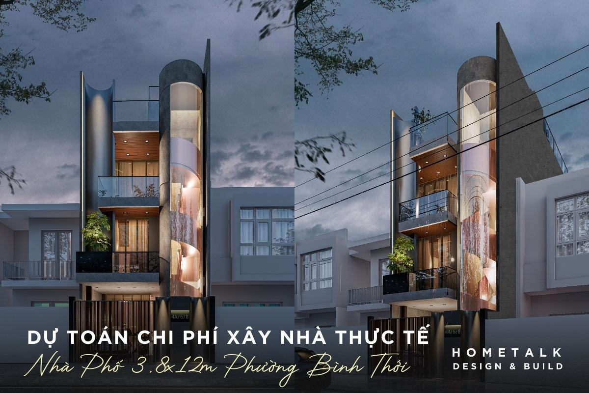 du toan chi phi xay nha 3 8x12m phuong binh thoi co gia co mong nang tang