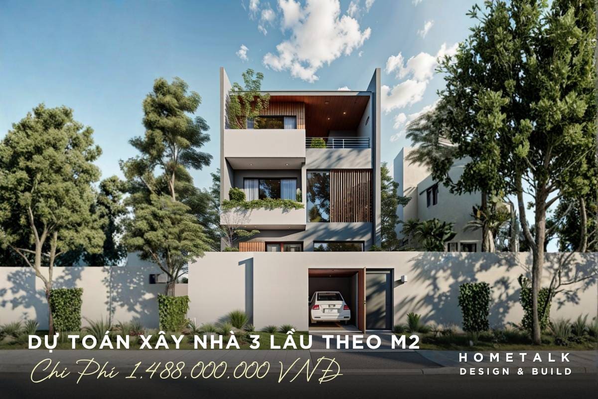 du toan xay nha 3 lau 4x15m theo m2 la 1.488.000.000 VNĐ