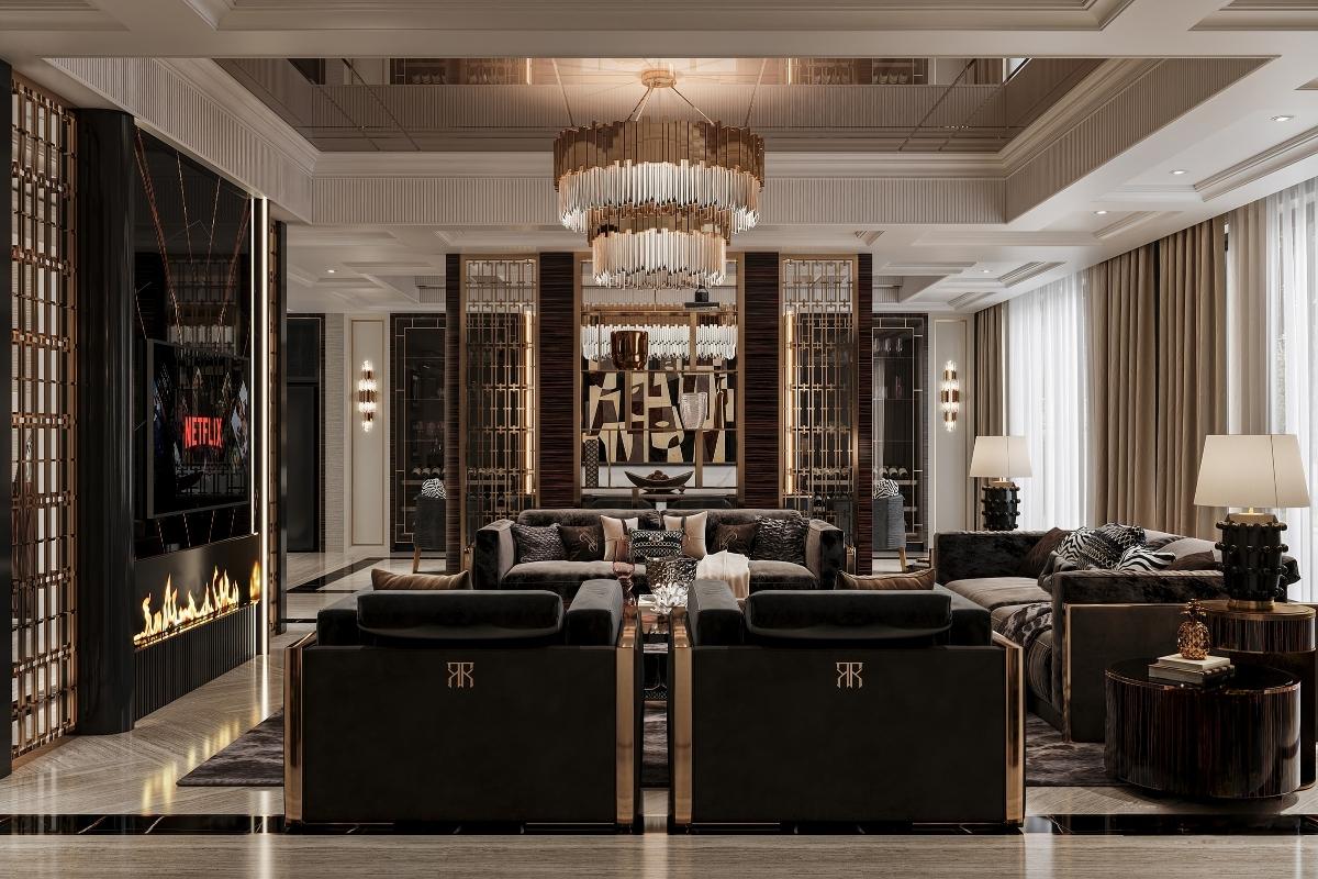 Đường nét mạ vàng trong nội thất tôn lên vẻ đẹp diễm lệ, tinh tế của không gian duong net ma vang cua noi that ton len ve dep diem le, tinh te cua khong gian