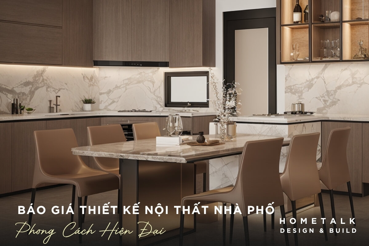 Duong net toi gian, gam mau trung tinh cho phong bep nha pho Hien dai