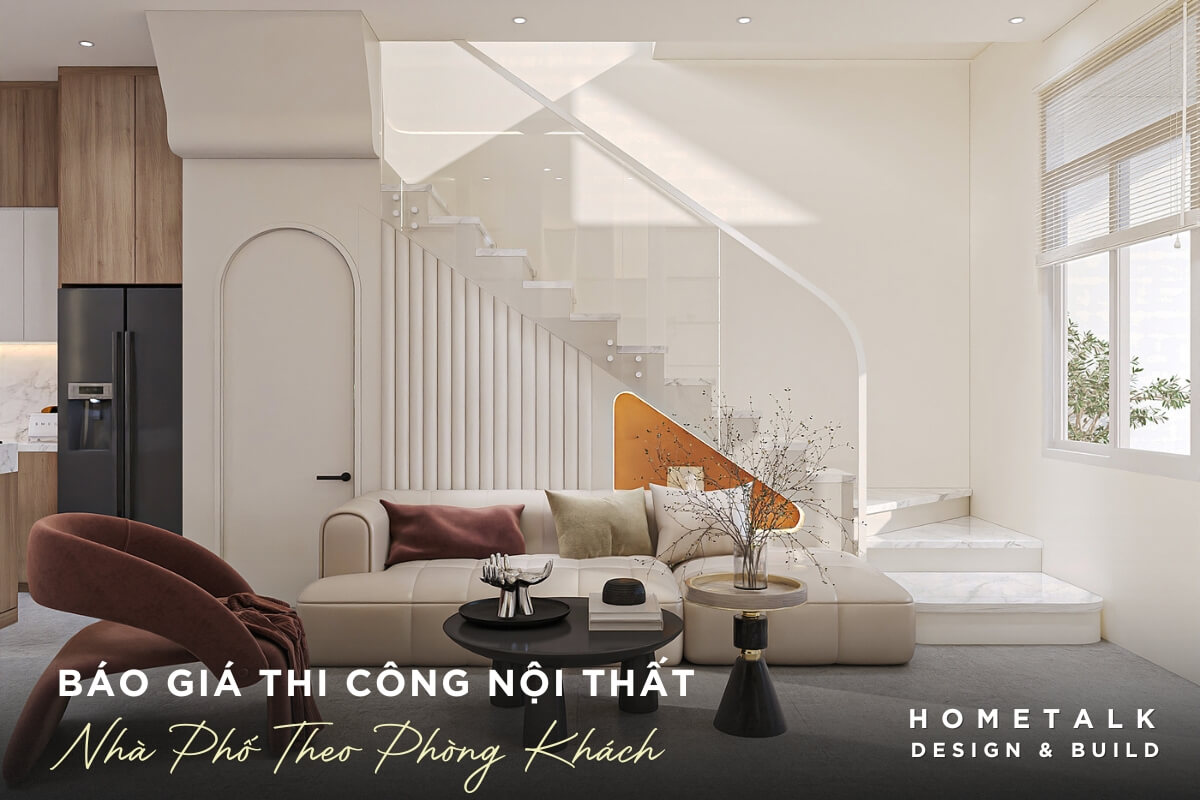 Giá thi công nội thất nhà phố phòng khách Gia thi cong noi that nha pho phong khach chiem mot phan lon trong ngoi nha