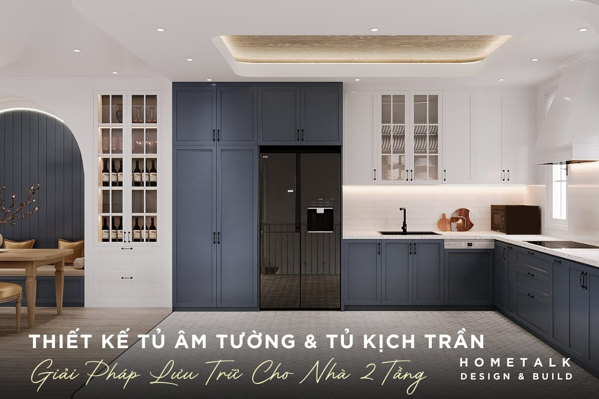 Mẫu nhà phố 2 tầng 9 giai phap luu tru thong minh voi tu kich tran va tu am tuong giup nha pho 2 tang gon gang va de don dep